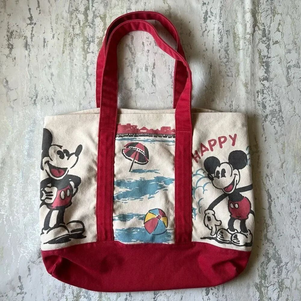 Disney x Junk Food Happy Mickey Oversized canvas tote bag